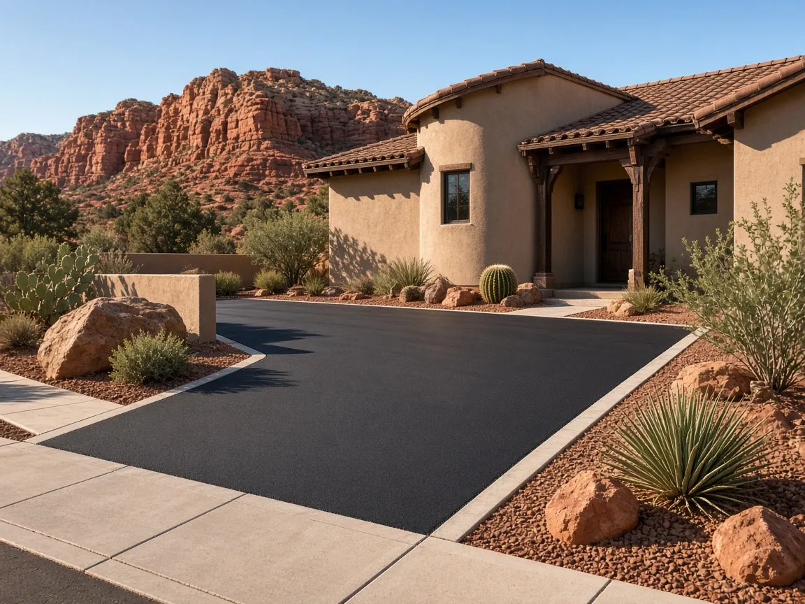 Driveway paving in a St. George residential setting